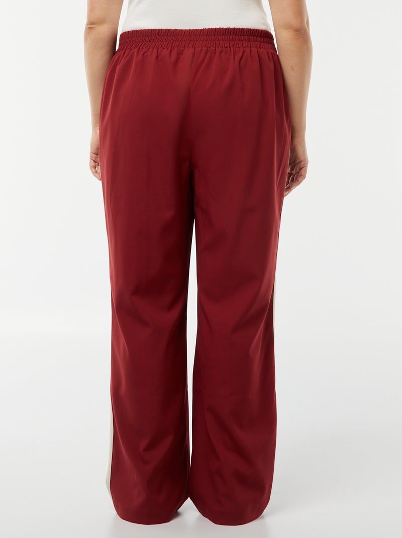 Pantaloni larghi eleganti con bande a contrasto ROSSO - Kiabi
