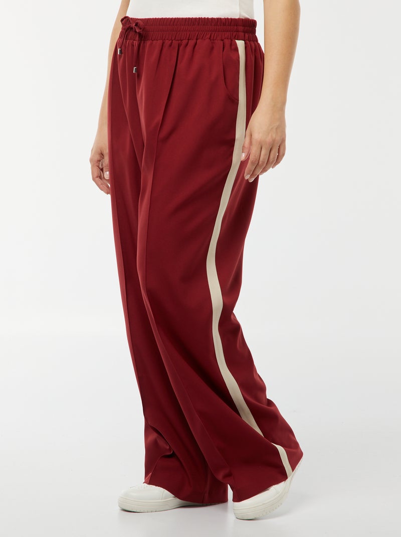 Pantaloni larghi eleganti con bande a contrasto ROSSO - Kiabi