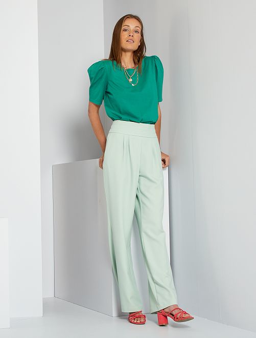 Pantaloni larghi fluidi - VERDE - Kiabi - 25.00€