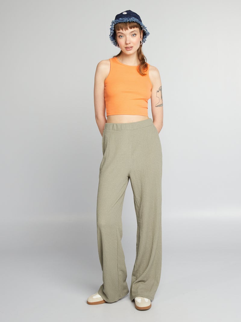 Pantaloni larghi goffrati GRIGIO - Kiabi