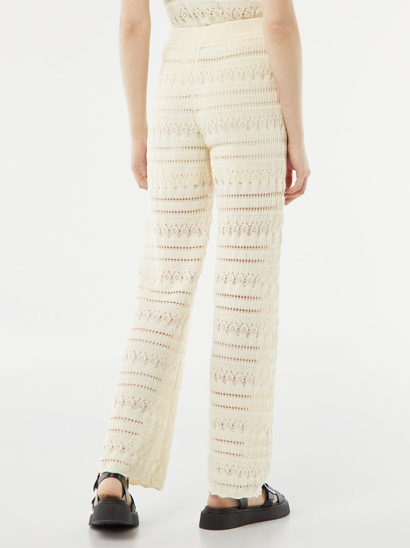 Pantaloni larghi in all'uncinetto BEIGE - Kiabi