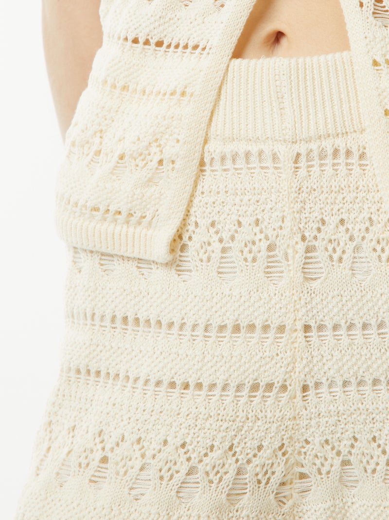 Pantaloni larghi in all'uncinetto BEIGE - Kiabi