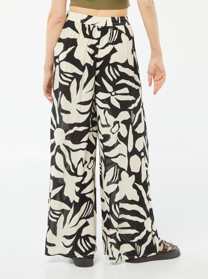 Pantaloni larghi in crêpe NERO - Kiabi