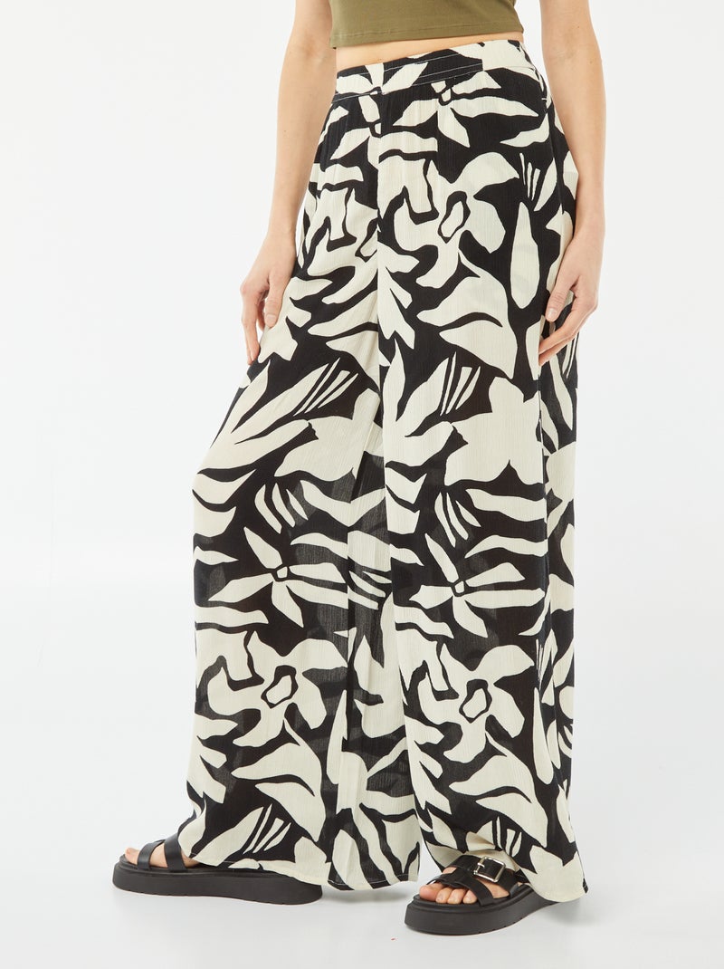 Pantaloni larghi in crêpe NERO - Kiabi