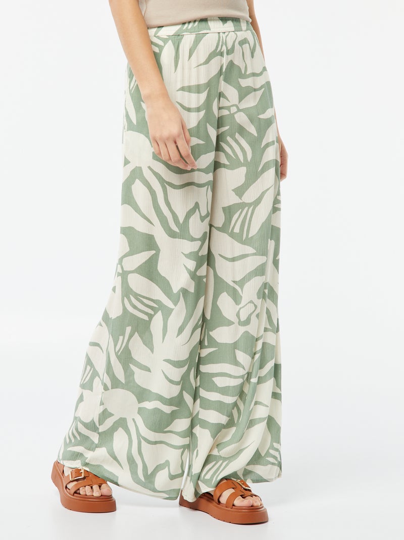 Pantaloni larghi in crêpe VERDE - Kiabi