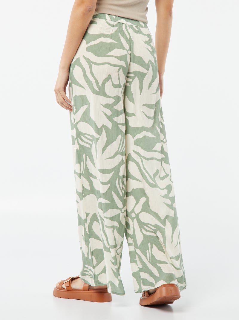 Pantaloni larghi in crêpe VERDE - Kiabi