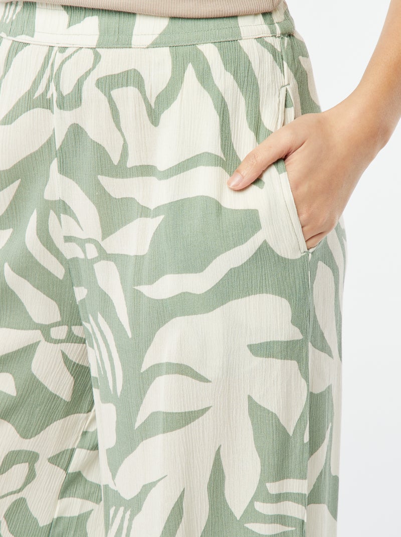 Pantaloni larghi in crêpe VERDE - Kiabi