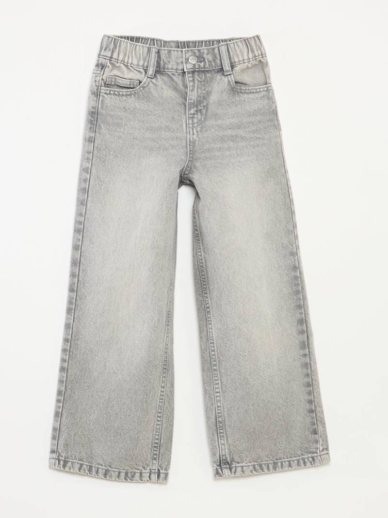 Pantaloni larghi in denim con 5 tasche Grigio - Kiabi
