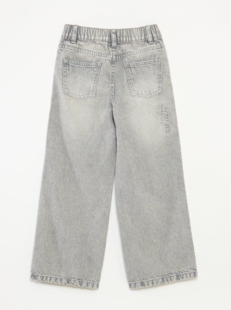 Pantaloni larghi in denim con 5 tasche Grigio - Kiabi