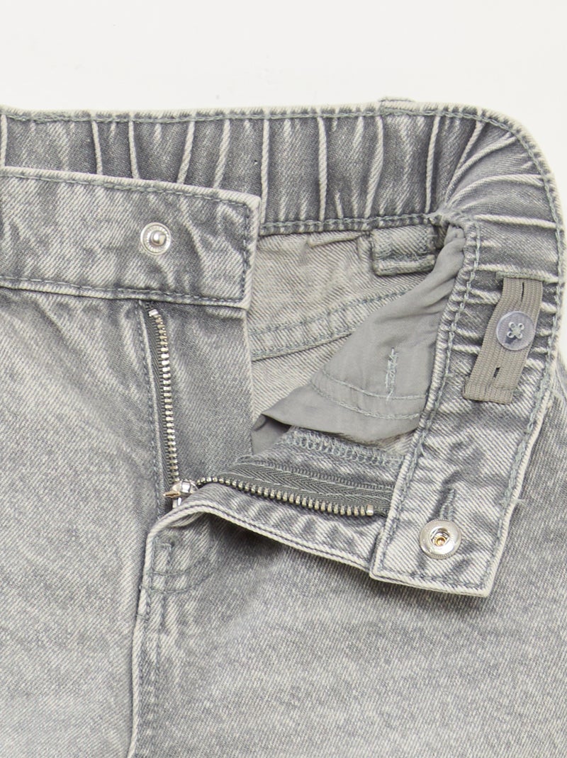 Pantaloni larghi in denim con 5 tasche Grigio - Kiabi