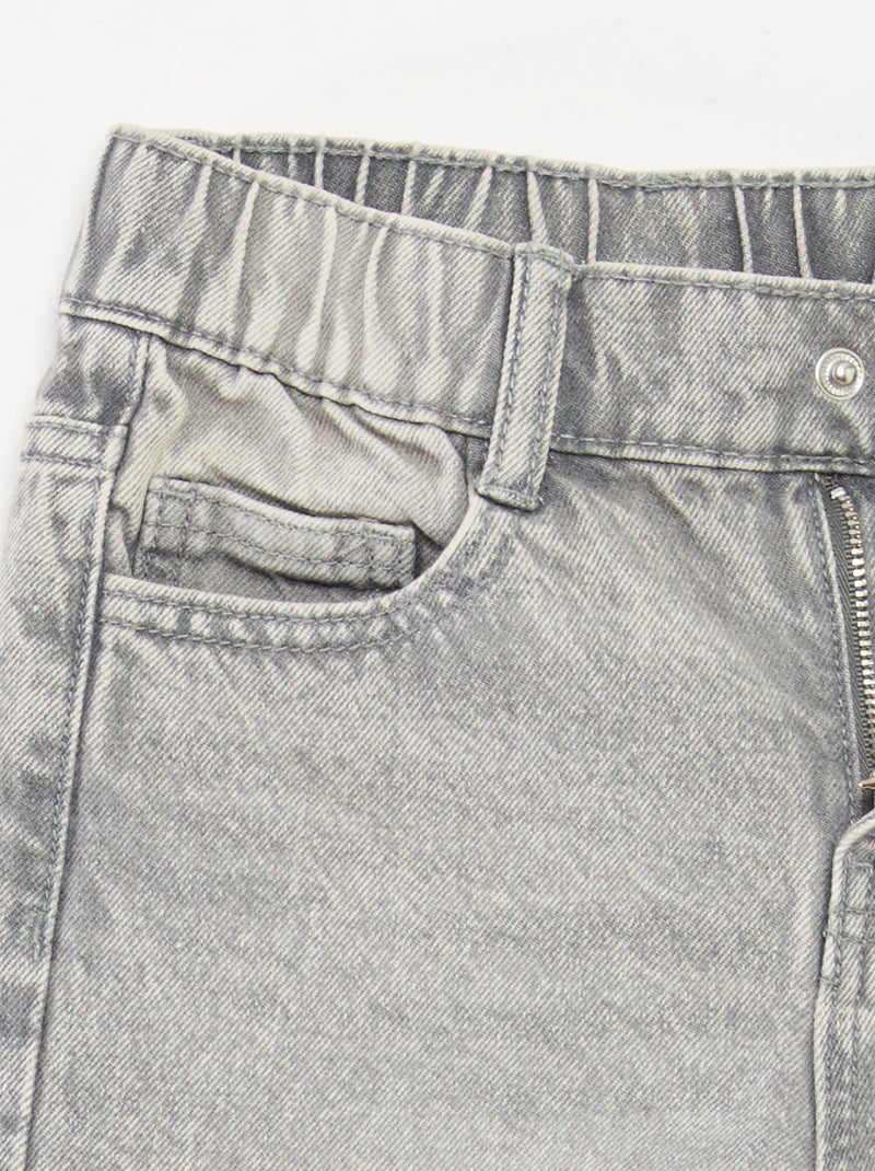 Pantaloni larghi in denim con 5 tasche Grigio - Kiabi