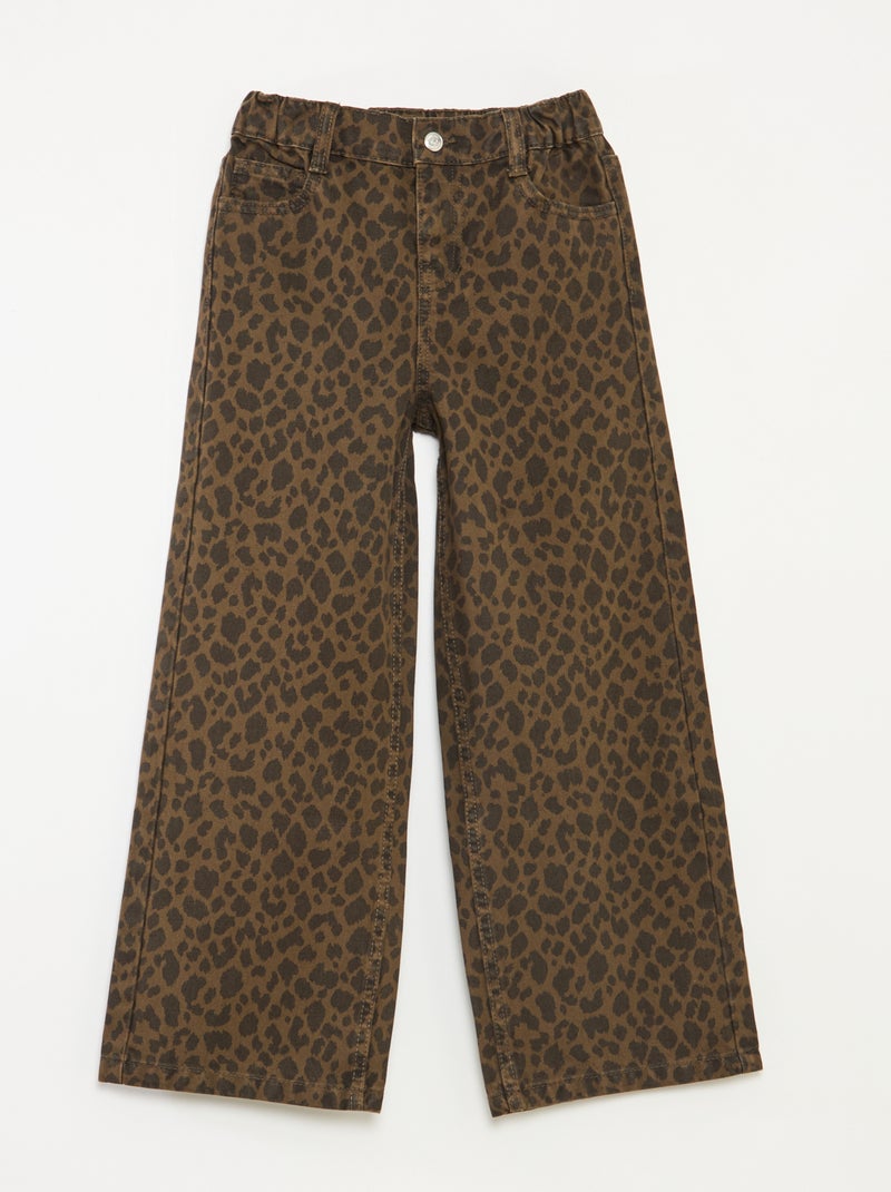 Pantaloni larghi in denim con 5 tasche Marrone - Kiabi