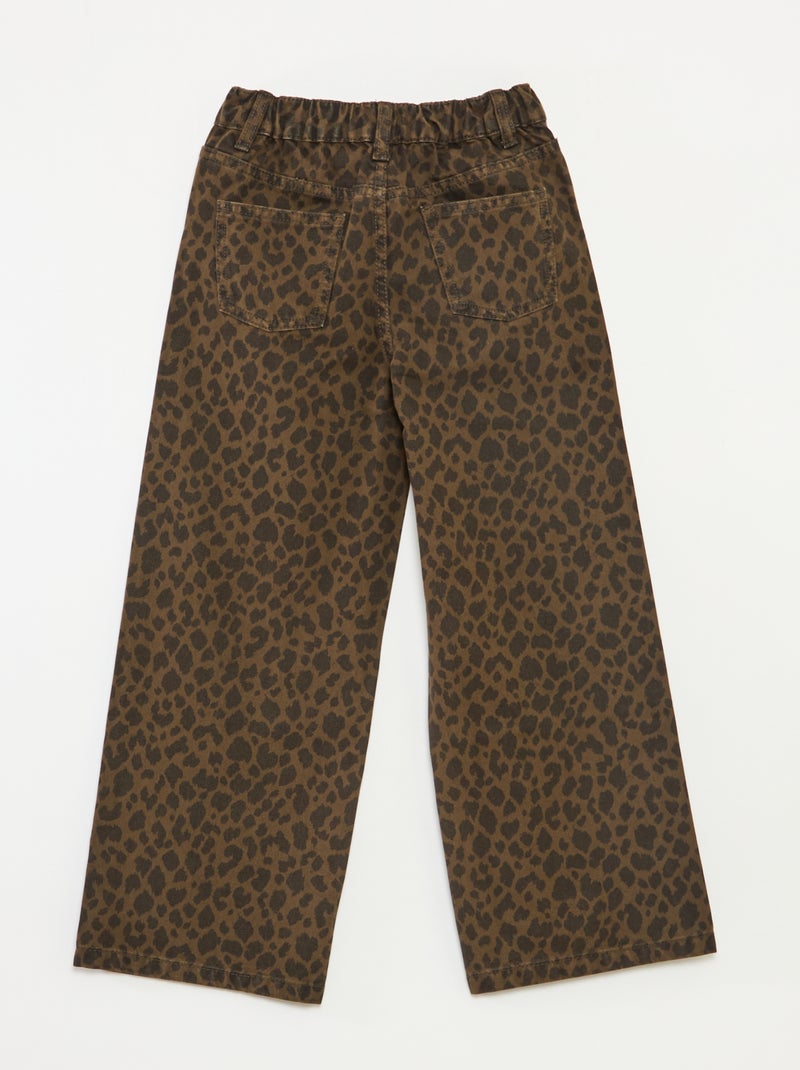 Pantaloni larghi in denim con 5 tasche Marrone - Kiabi
