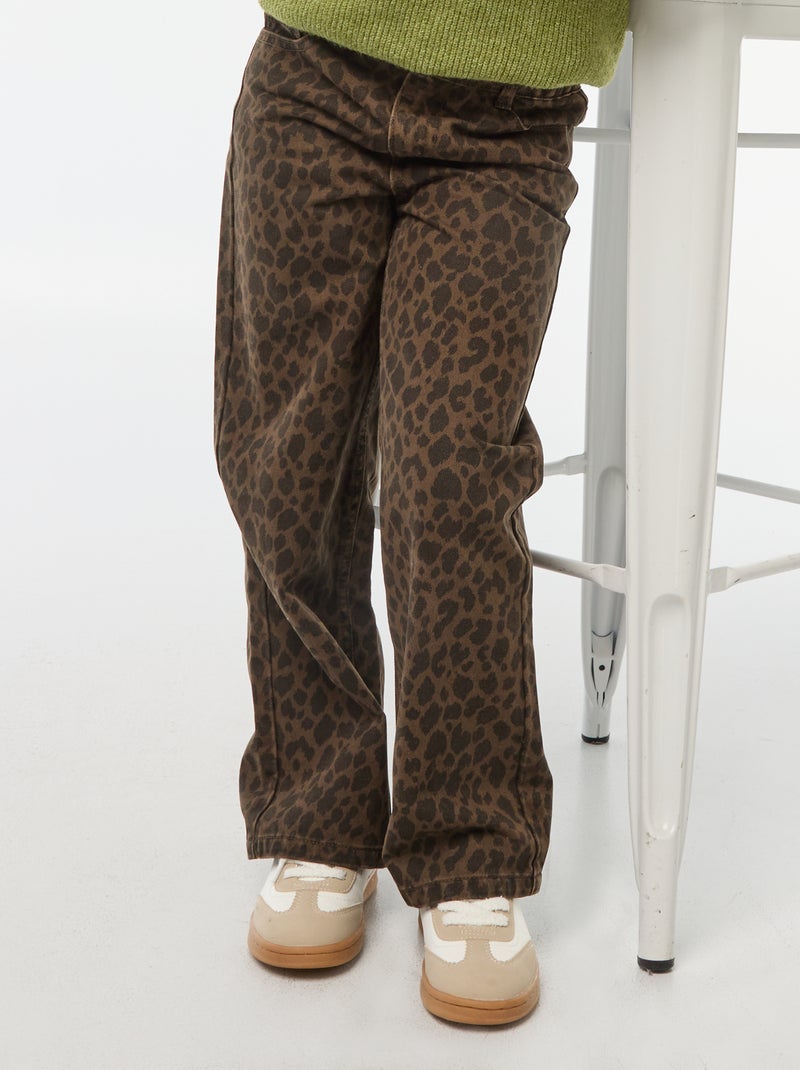 Pantaloni larghi in denim con 5 tasche Marrone - Kiabi