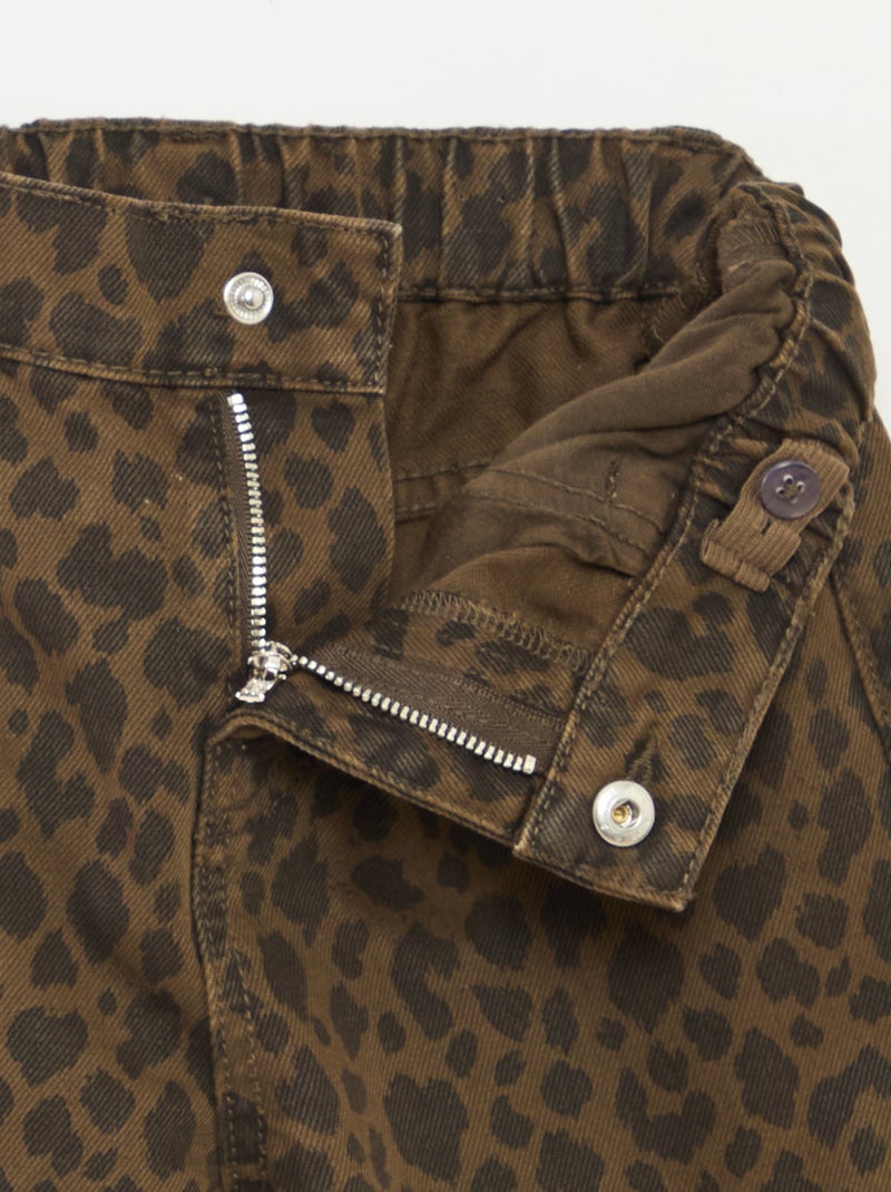 Pantaloni larghi in denim con 5 tasche Marrone - Kiabi