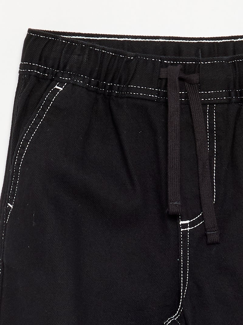 Pantaloni larghi in denim Nero - Kiabi