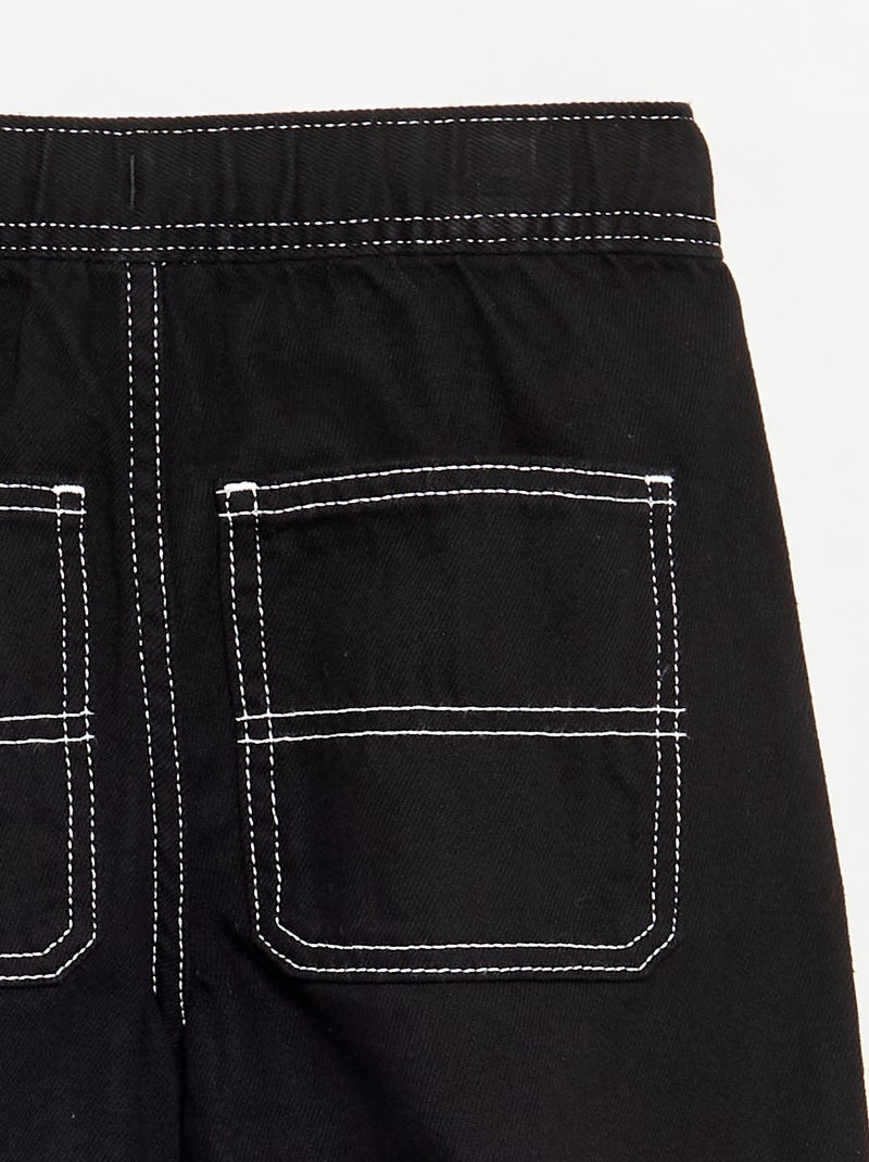 Pantaloni larghi in denim Nero - Kiabi