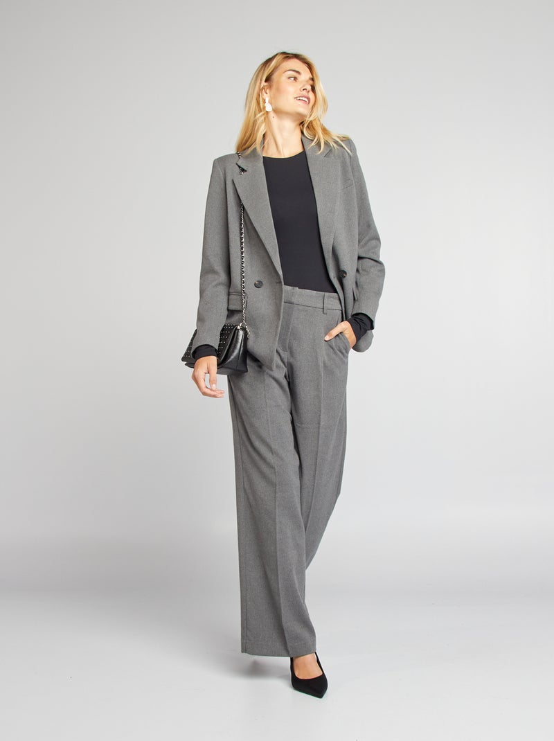 Pantaloni larghi in flanella GRIGIO - Kiabi