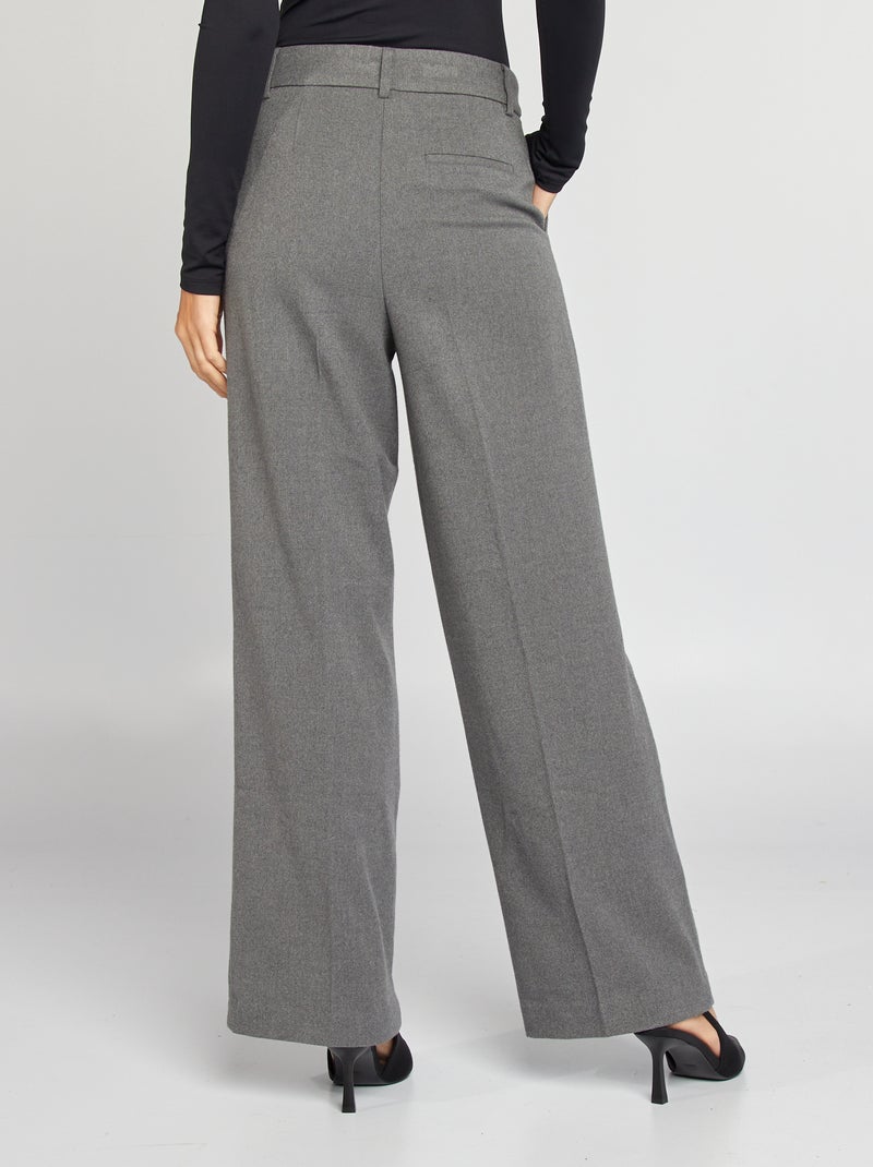 Pantaloni larghi in flanella GRIGIO - Kiabi