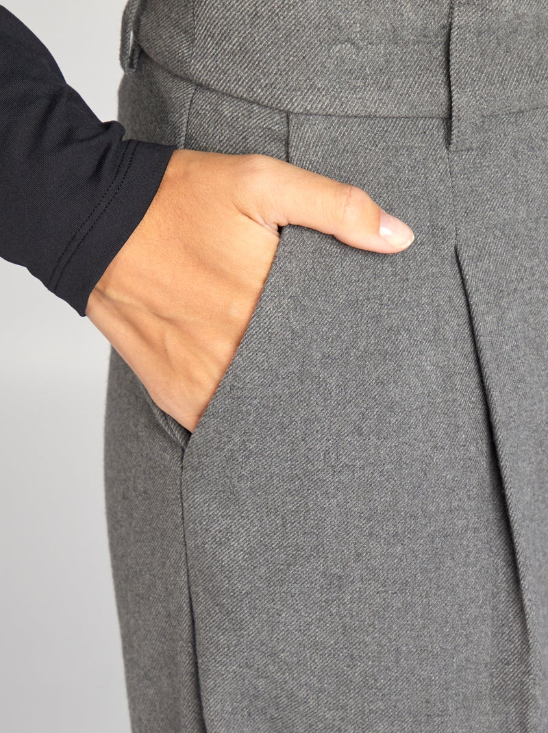 Pantaloni larghi in flanella GRIGIO - Kiabi