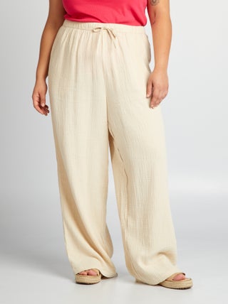 Pantaloni larghi in garza di cotone