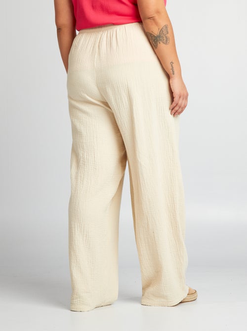 Pantaloni larghi in garza di cotone - Kiabi