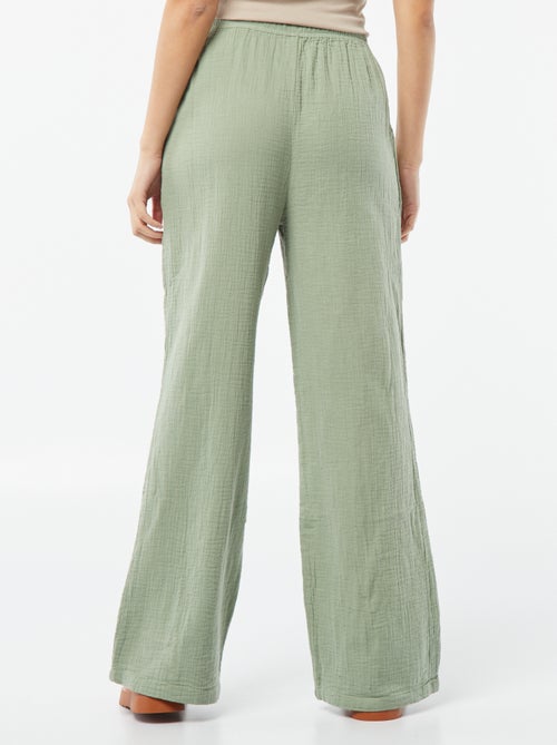 Pantaloni larghi in garza di cotone - Kiabi
