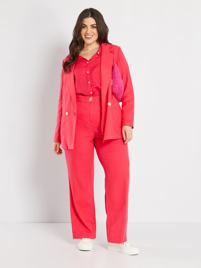 Pantaloni larghi in lino Rosa - Kiabi