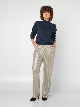 Pantaloni larghi in lurex argentato 'JDY'