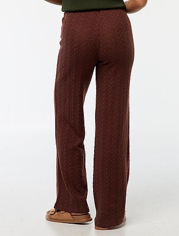 Pantaloni larghi in maglia all'uncinetto