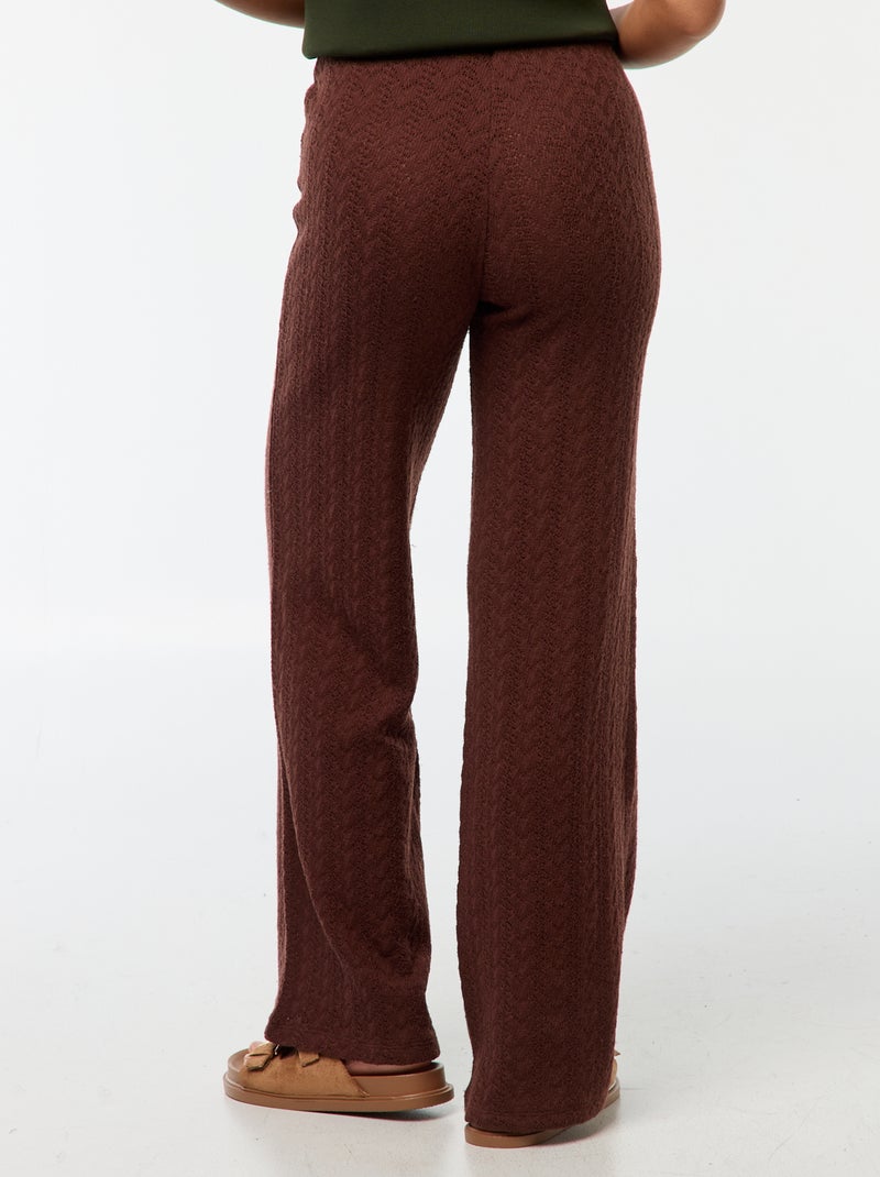 Pantaloni larghi in maglia all'uncinetto Marrone - Kiabi