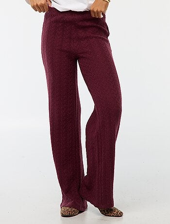 Pantaloni larghi in maglia all'uncinetto