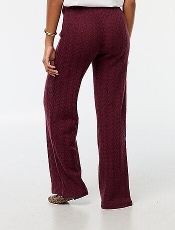 Pantaloni larghi in maglia all'uncinetto
