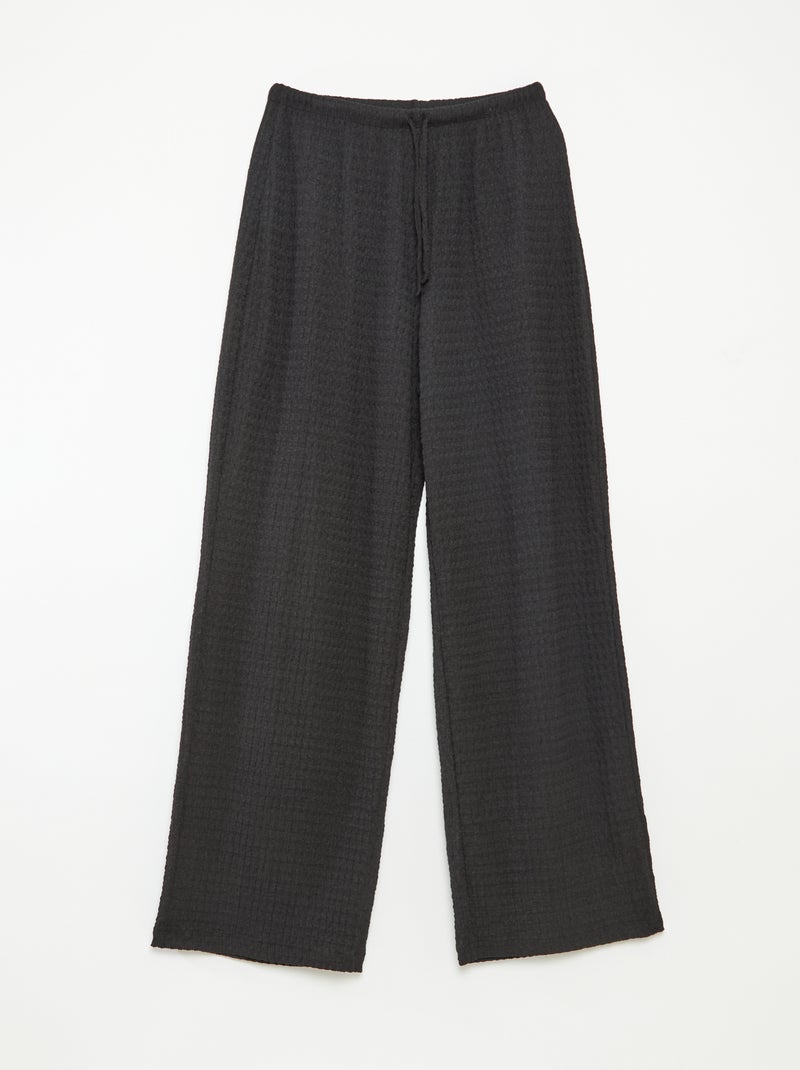 Pantaloni larghi in maglia crêpe nero - Kiabi