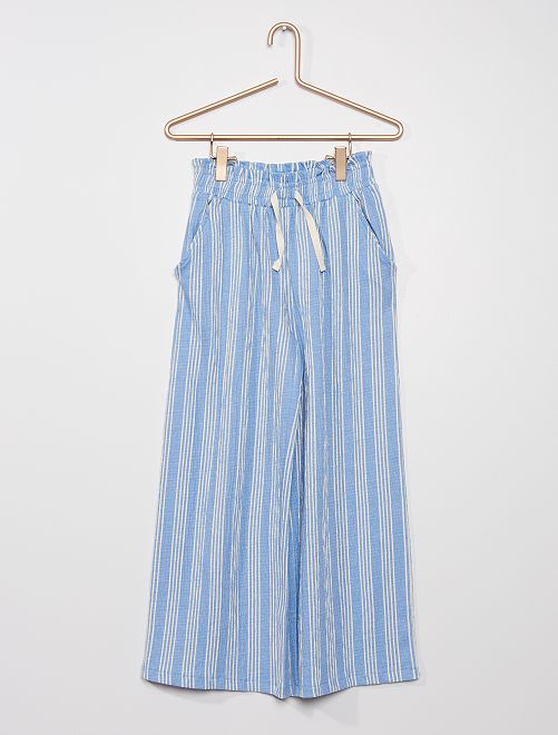 Pantaloni larghi in maglia goffrata - BLU - Kiabi - 10.00€