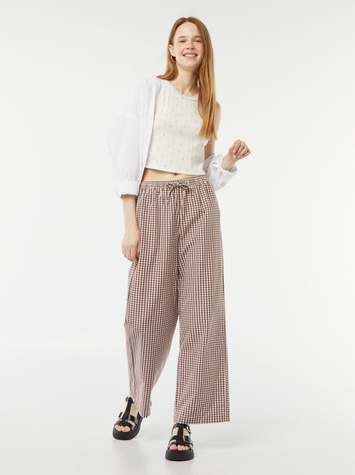 Pantaloni larghi in maglia goffrata - Kiabi