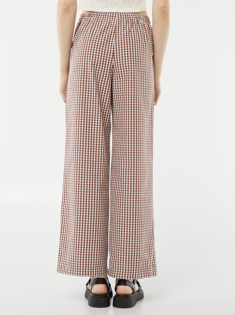 Pantaloni larghi in maglia goffrata MARRONE - Kiabi