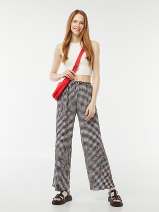 Pantaloni larghi in maglia goffrata