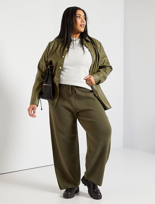 Pantaloni larghi in maglia - KAKI - Kiabi - 22.00€