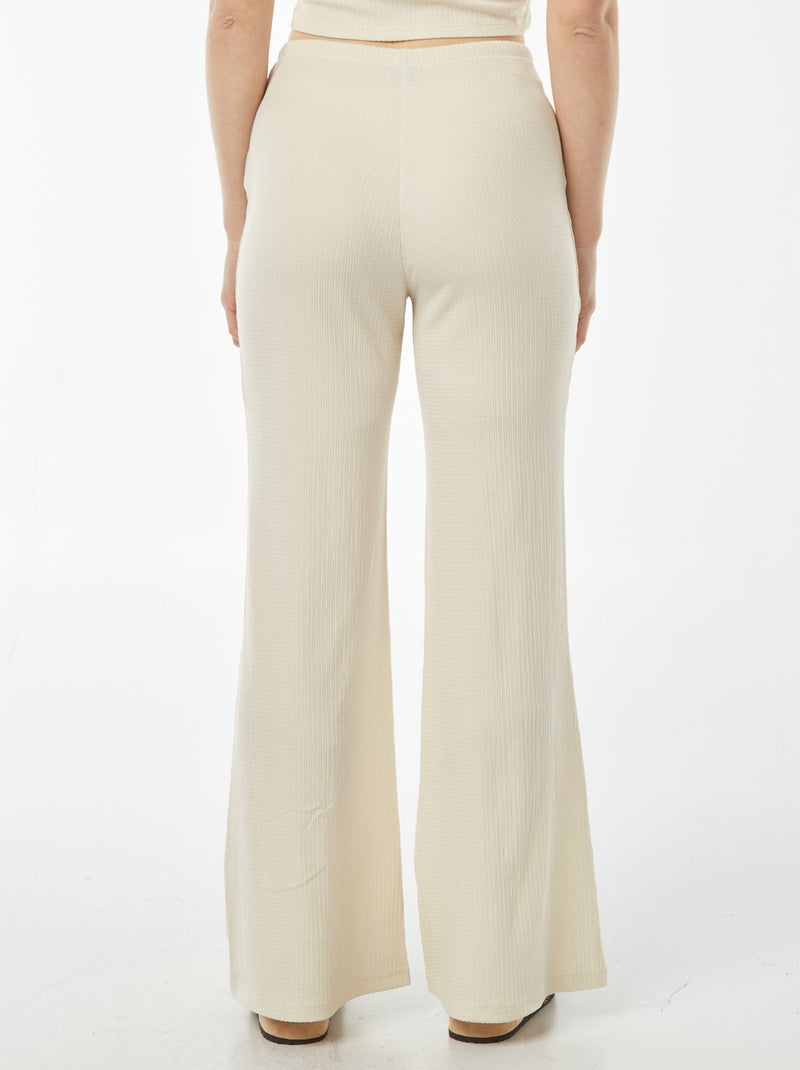 Pantaloni larghi in maglia leggera goffrata beige - Kiabi