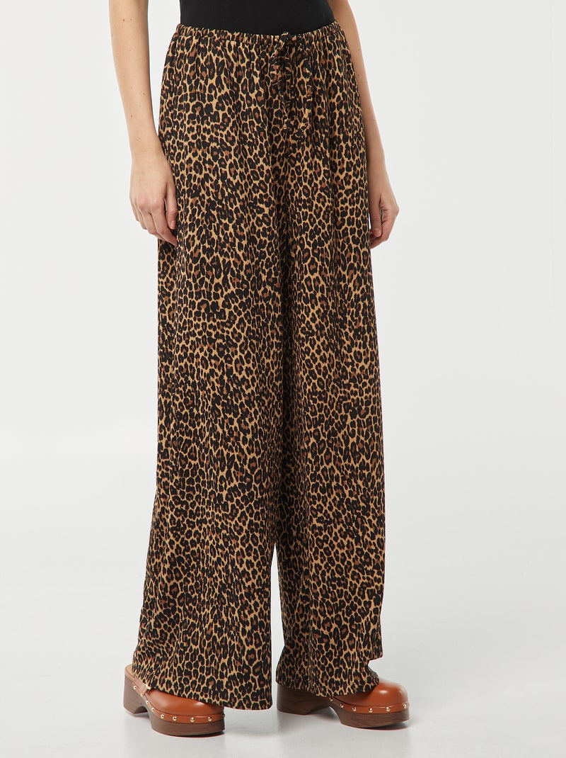 Pantaloni larghi in maglia plissettata BEIGE - Kiabi
