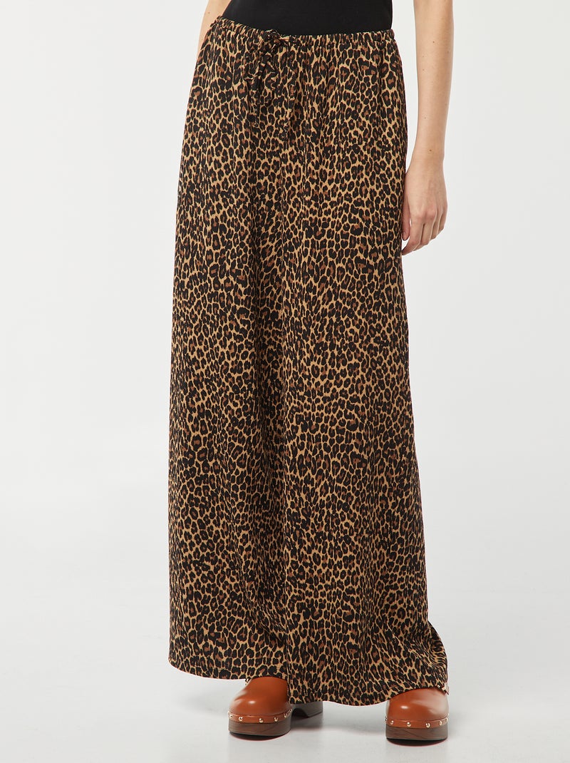 Pantaloni larghi in maglia plissettata BEIGE - Kiabi