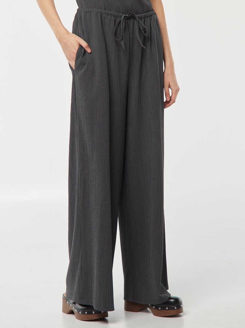 Pantaloni larghi in maglia plissettata GRIGIO - Kiabi