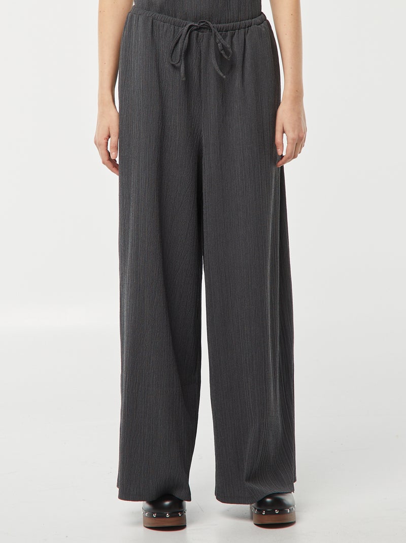 Pantaloni larghi in maglia plissettata GRIGIO - Kiabi
