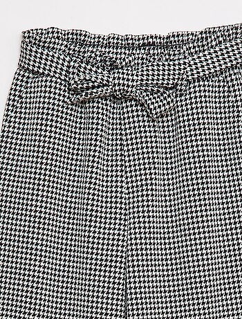 Pantaloni larghi in maglia punto milano con cintura da annodare -