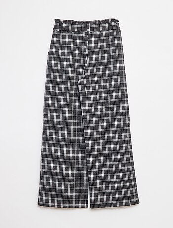 Pantaloni larghi in maglia punto milano con cintura da annodare -