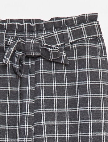 Pantaloni larghi in maglia punto milano con cintura da annodare -