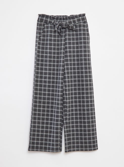 Pantaloni larghi in maglia punto milano con cintura da annodare - - Kiabi