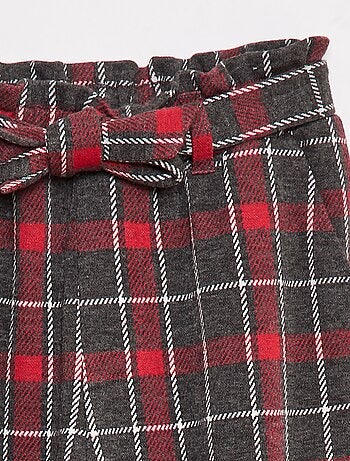 Pantaloni larghi in maglia punto milano con cintura da annodare -