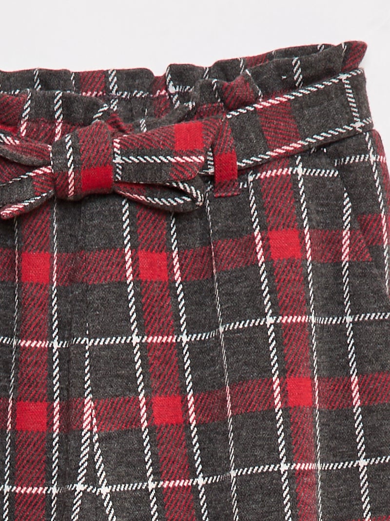 Pantaloni larghi in maglia punto milano con cintura da annodare - Rosso - Kiabi